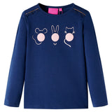 Vidaxl children's shirt with long sleeves 116 navy blue