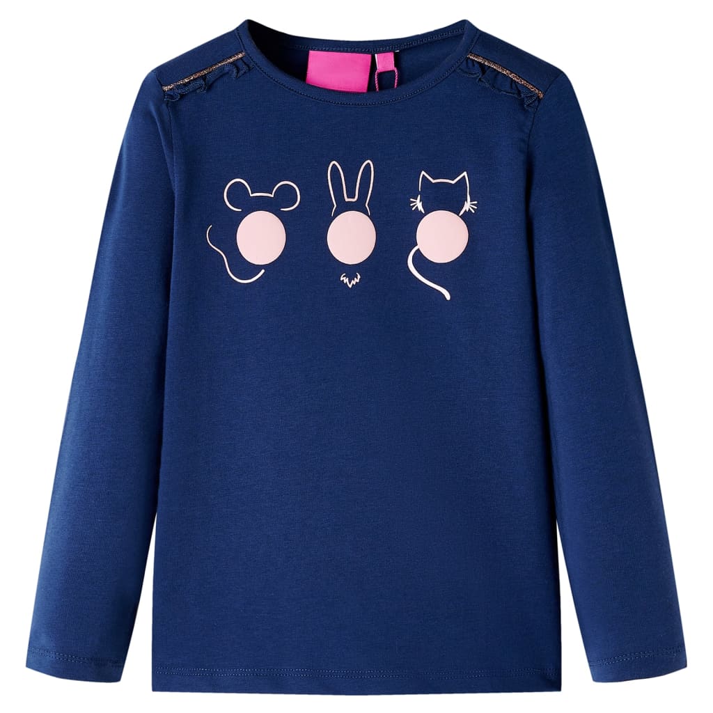 Vidaxl children's shirt with long sleeves 140 navy blue