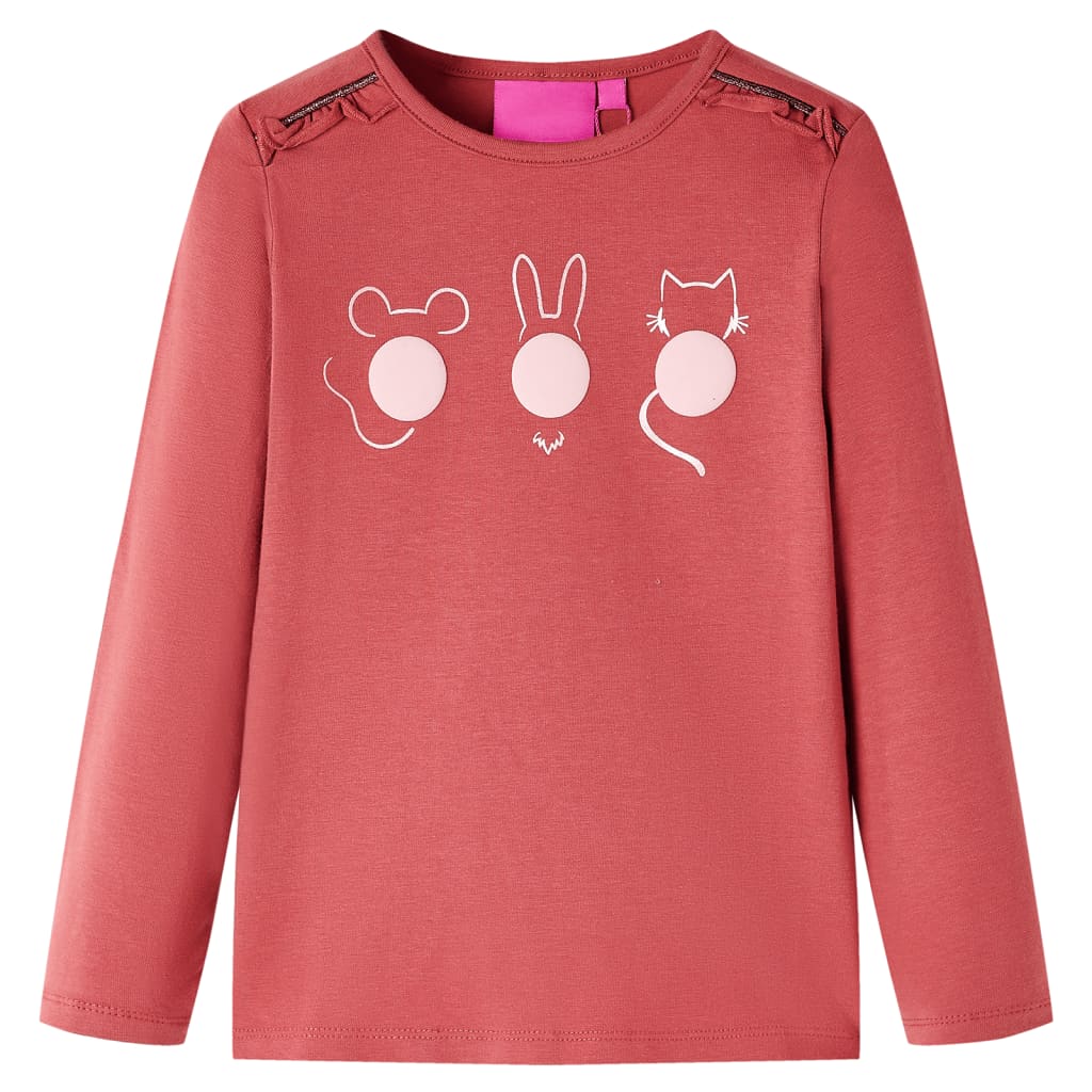 Vidaxl Children's shirt with long sleeves 92 rose brown