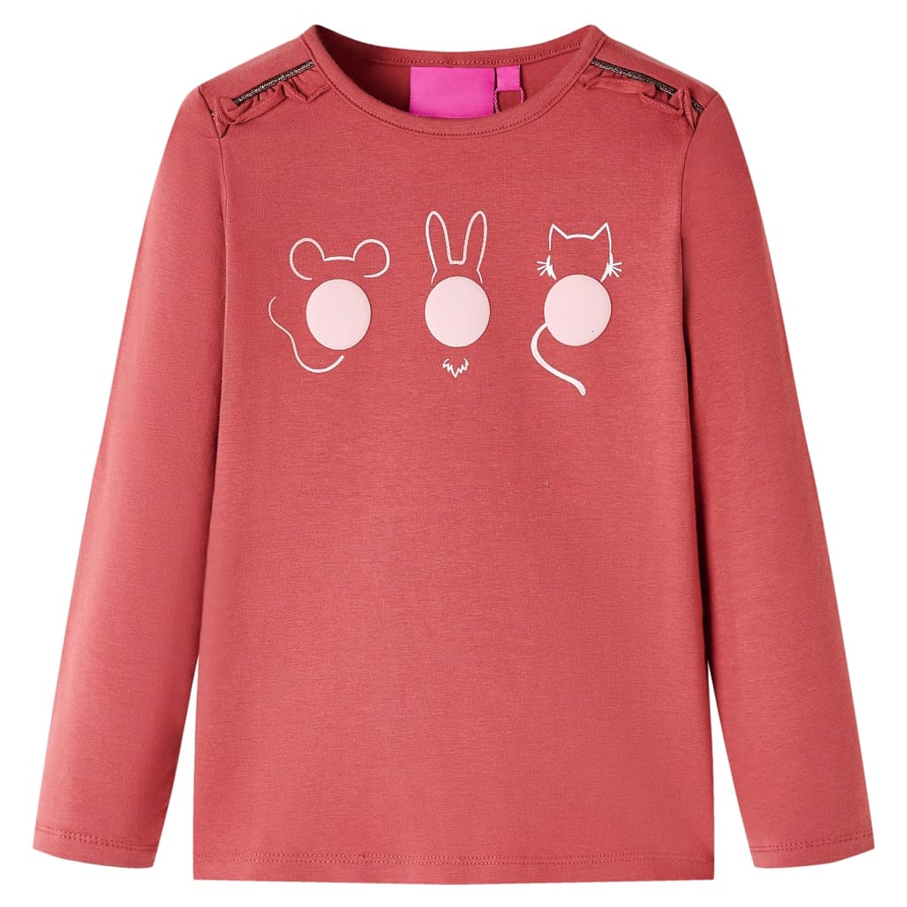 Vidaxl Children's shirt with long sleeves 140 rose brown