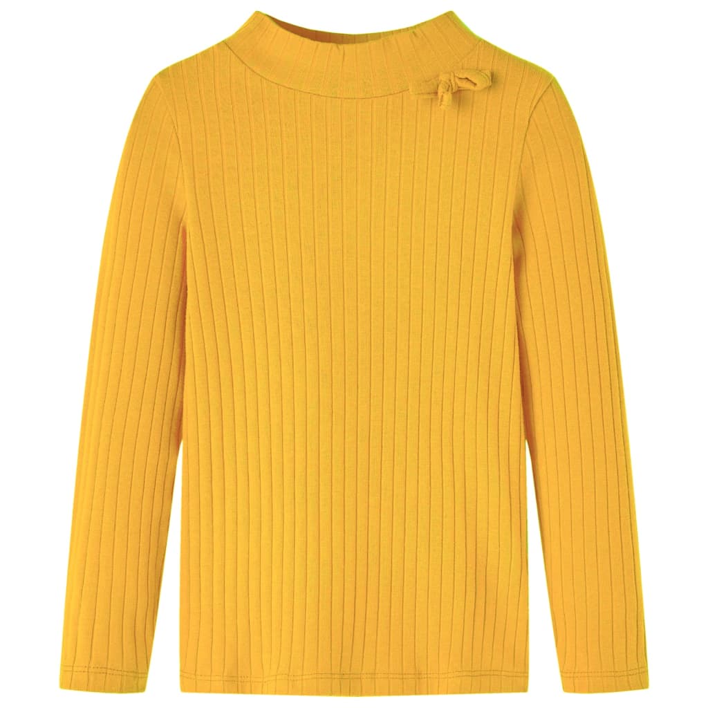 Vidaxl children's shirt ribbed 128 dark ocher color