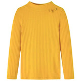 Vidaxl children's shirt ribbed 128 dark ocher color