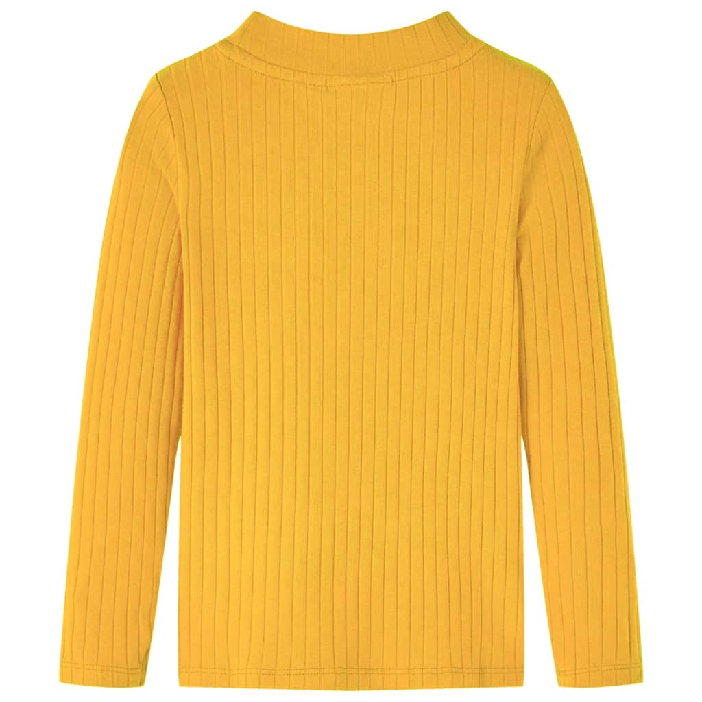 Vidaxl children's shirt ribbed 128 dark ocher color
