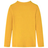 Vidaxl children's shirt ribbed 128 dark ocher color
