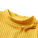Vidaxl children's shirt ribbed 128 dark ocher color