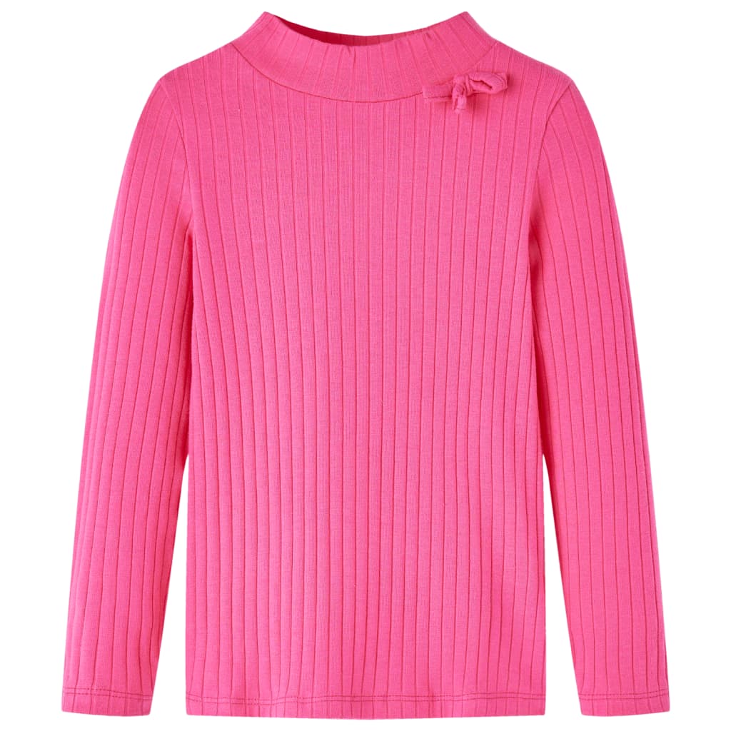Camicia per bambini Vidaxl con maniche lunghe a costola 92 rosa brillante