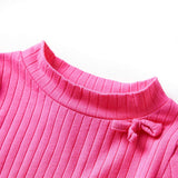 Camicia per bambini Vidaxl con maniche lunghe a costola 92 rosa brillante