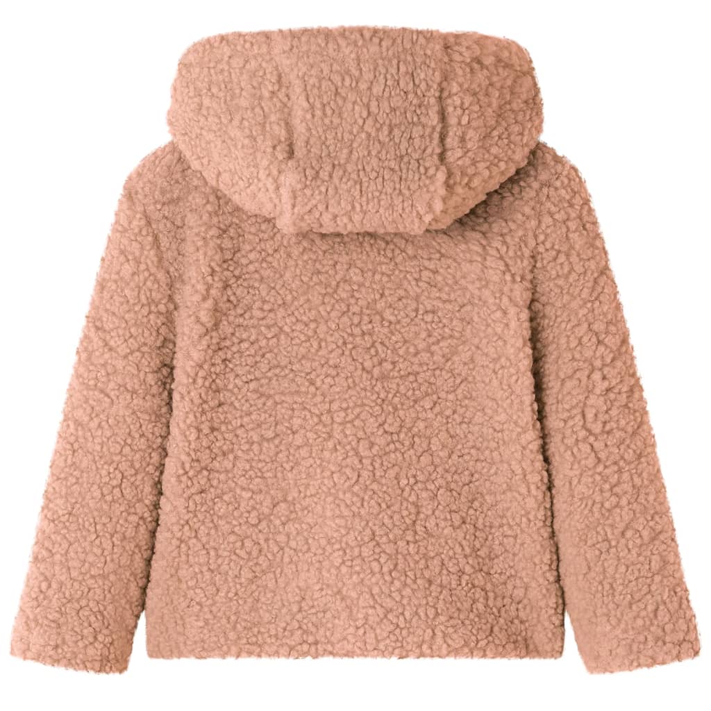 Otroška jakna Vidaxl s kapuco 104 Teddy Artfificial Fur Light Cognak obarvana