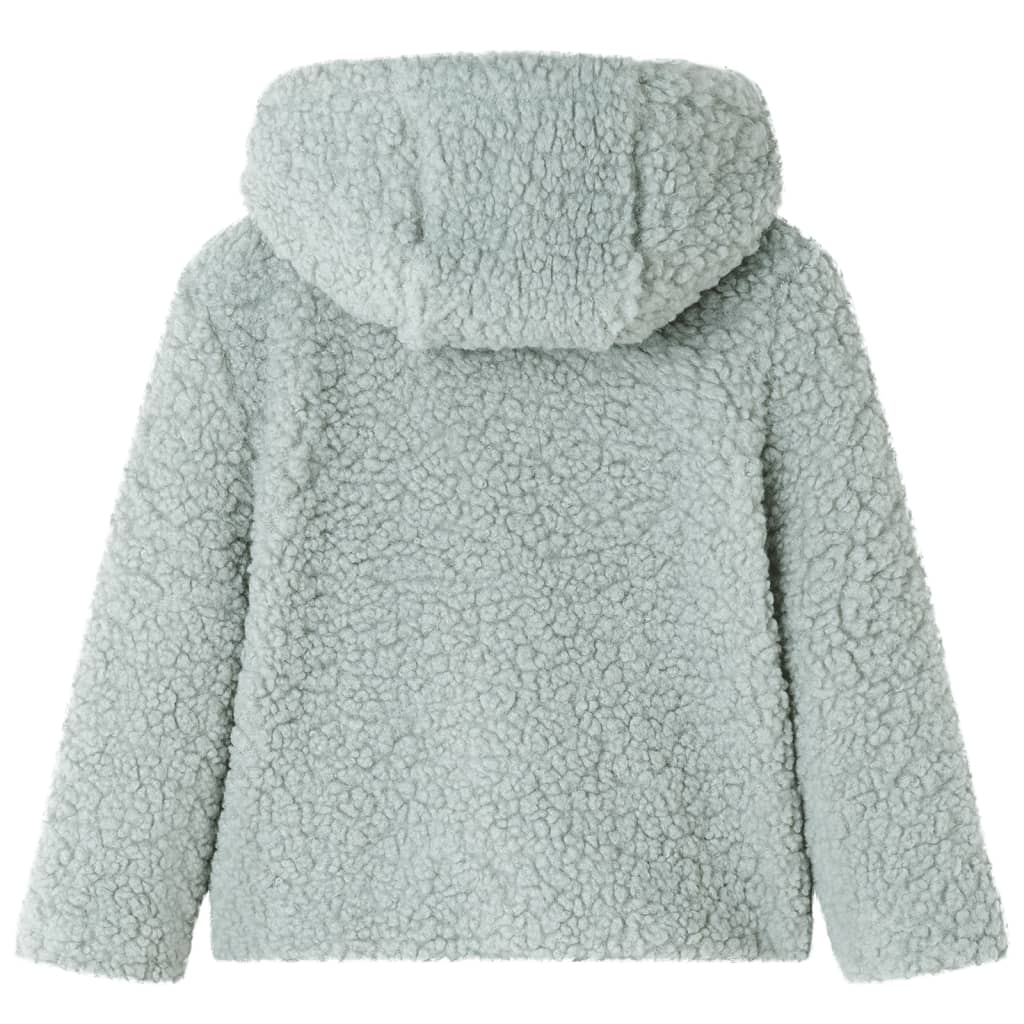 Otroška jakna Vidaxl s kapuco Teddy 104 Umetno vozilo Mint Green