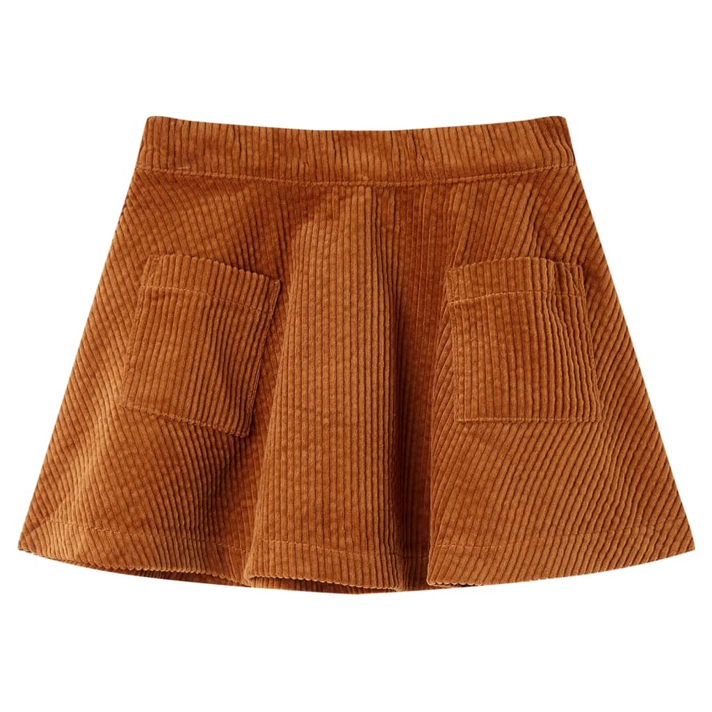Gonna per bambini Vidaxl con sacchi di velluto a costola 116 Cognac Colored
