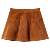 Gonna per bambini Vidaxl con sacchi di velluto a costola 116 Cognac Colored