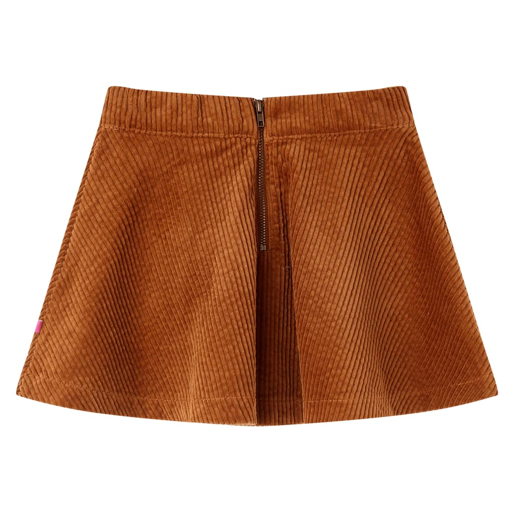 Gonna per bambini Vidaxl con sacchi di velluto a costola 116 Cognac Colored