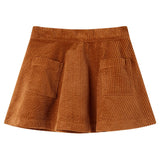 Vidaxl Children's skirt with bags of rib velvet 140 cognac colored