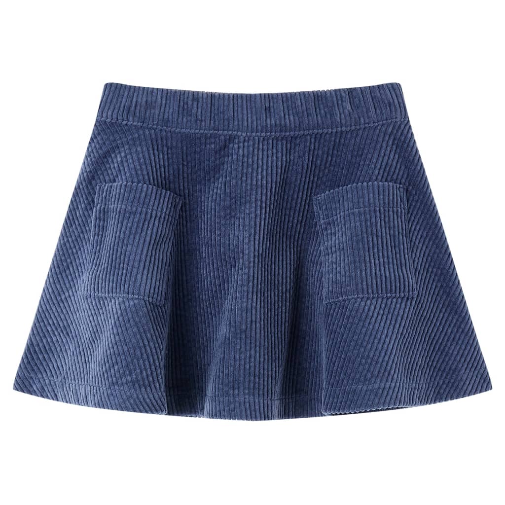 Vidaxl Children's skirt with bags of rib velvet 128 navy blue