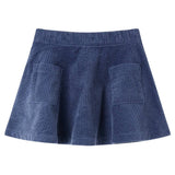 Vidaxl Children's skirt with bags of rib velvet 128 navy blue