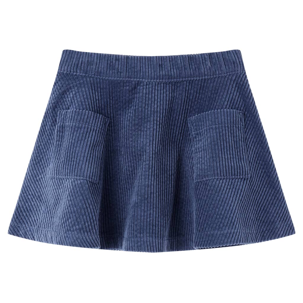 Vidaxl Children's skirt with bags of rib velvet 140 navy blue