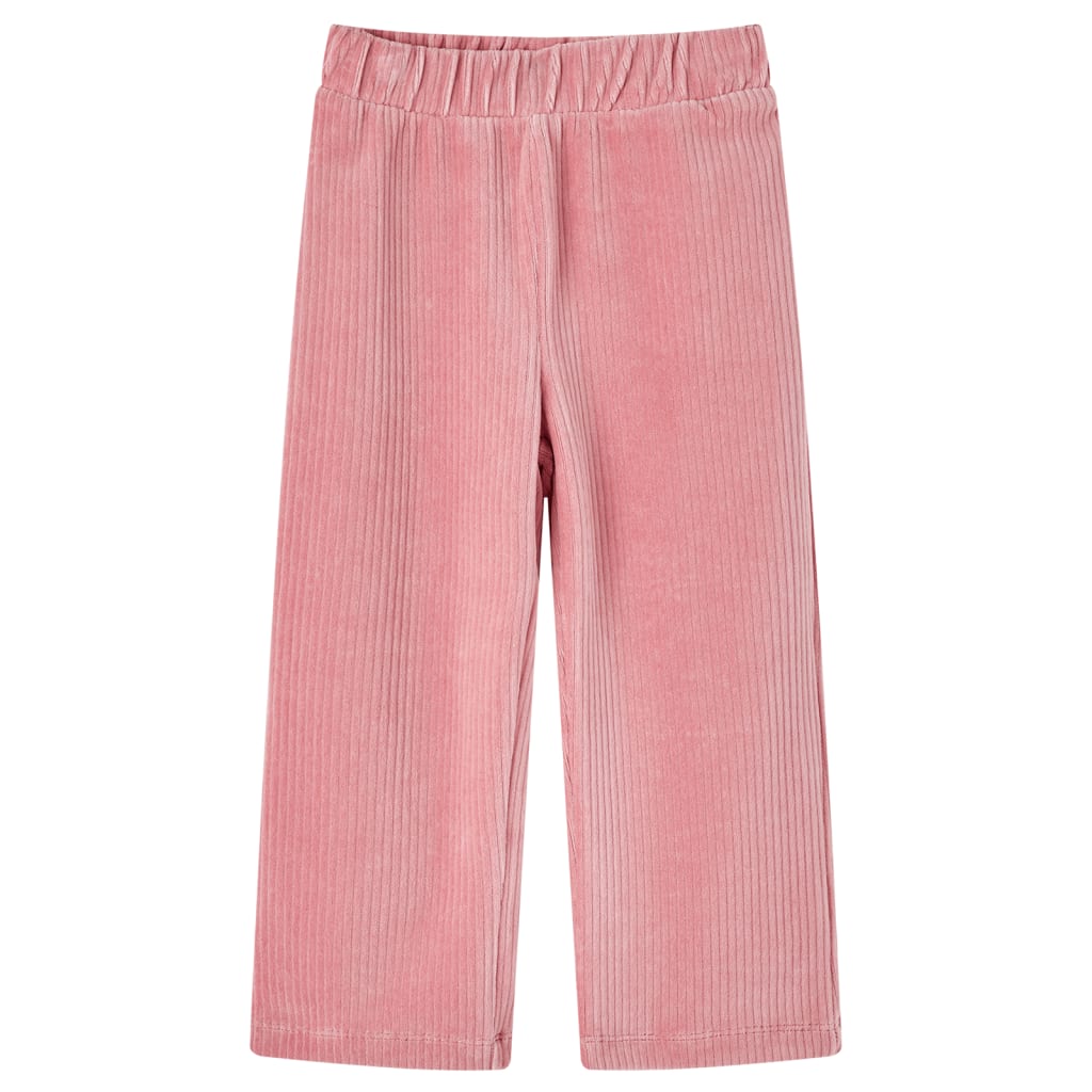 Vidaxl Kinderbroek 104 RIB žametno svetlo roza