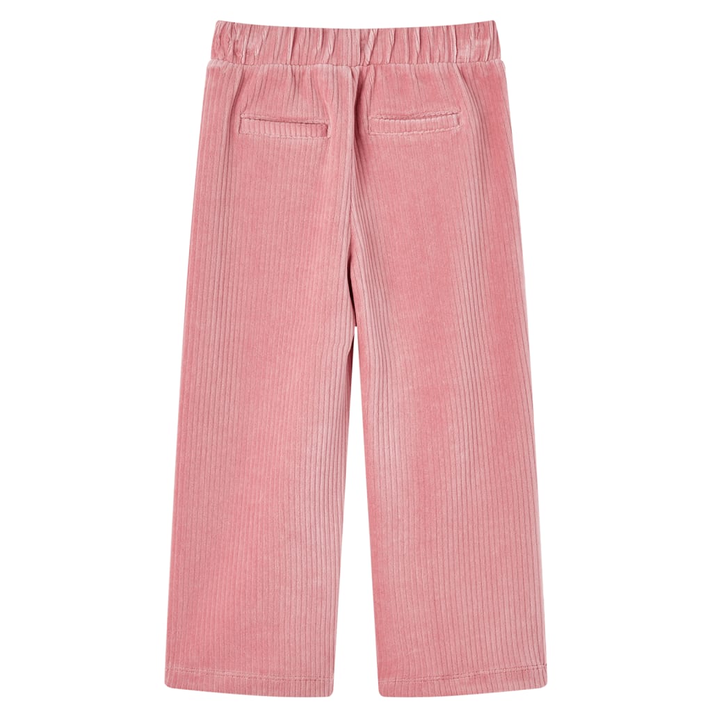 Vidaxl Kinderbroek 104 RIB žametno svetlo roza
