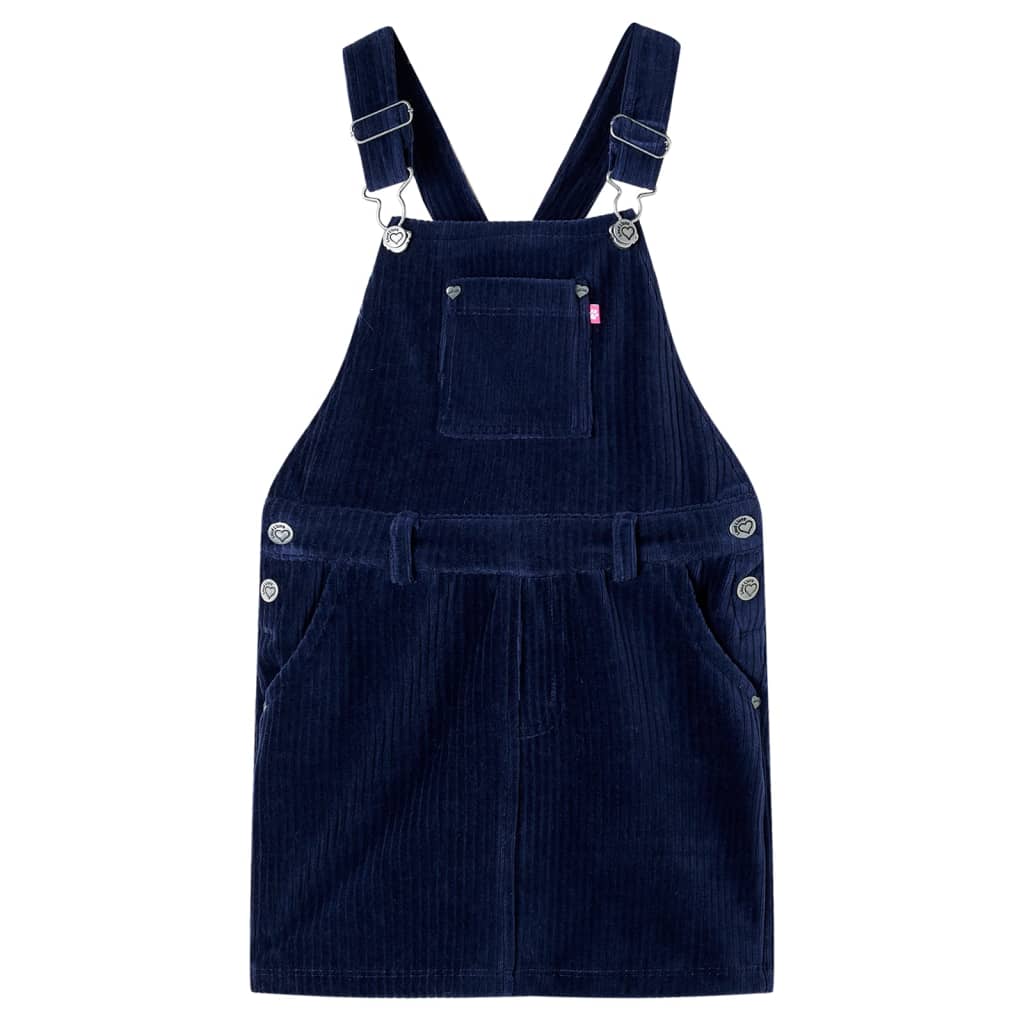 Vidaxl Children's garden dress 116 Rib velvet navy blue