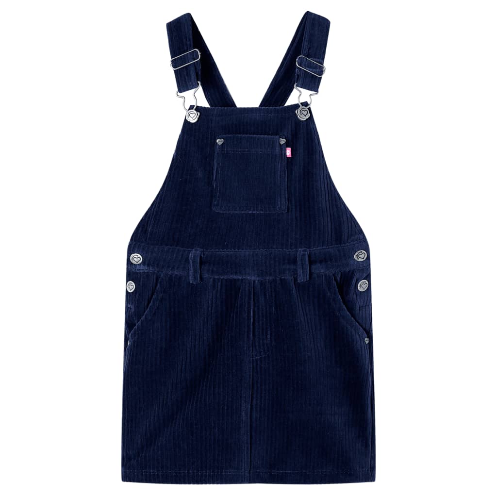 Vidaxl Children's garden dress 128 rib velvet navy blue