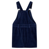 Vidaxl Children's garden dress 128 rib velvet navy blue