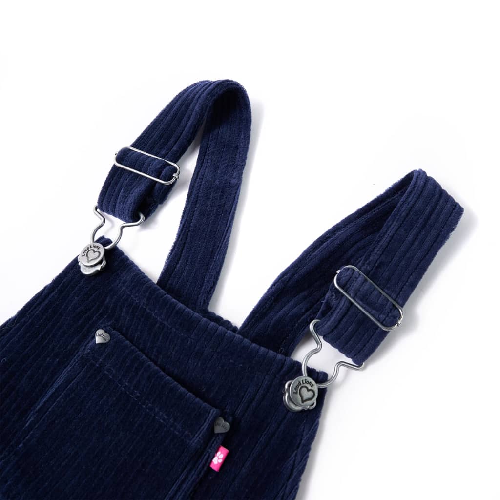 Vidaxl Children's garden dress 128 rib velvet navy blue