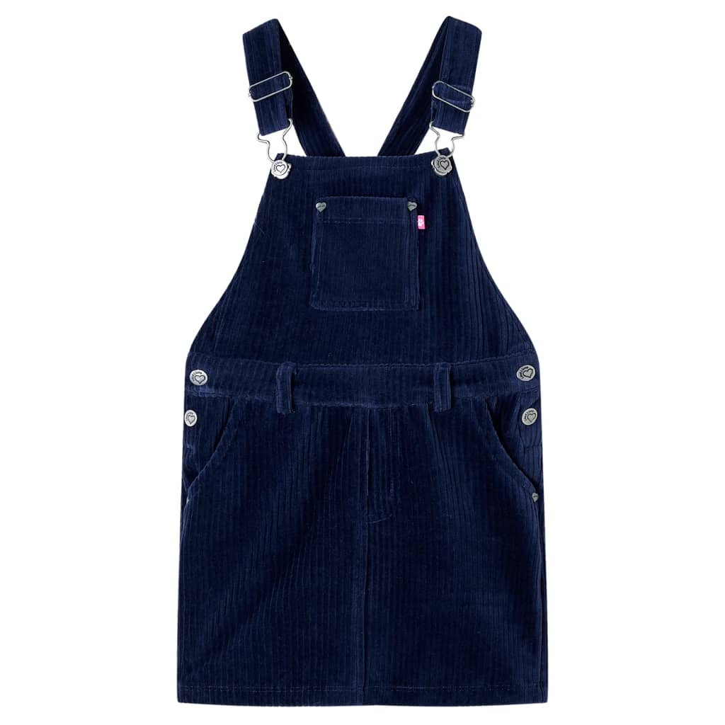 Vidaxl Children's garden dress 140 Rib velvet navy blue