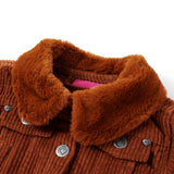 Vidaxl Children's Jacket 92 Rib velvet cognac -colored
