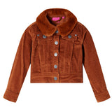 Vidaxl Children's Jacket 116 Rib velvet cognac colored