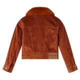 Vidaxl Children's Jacket 116 Rib velvet cognac colored