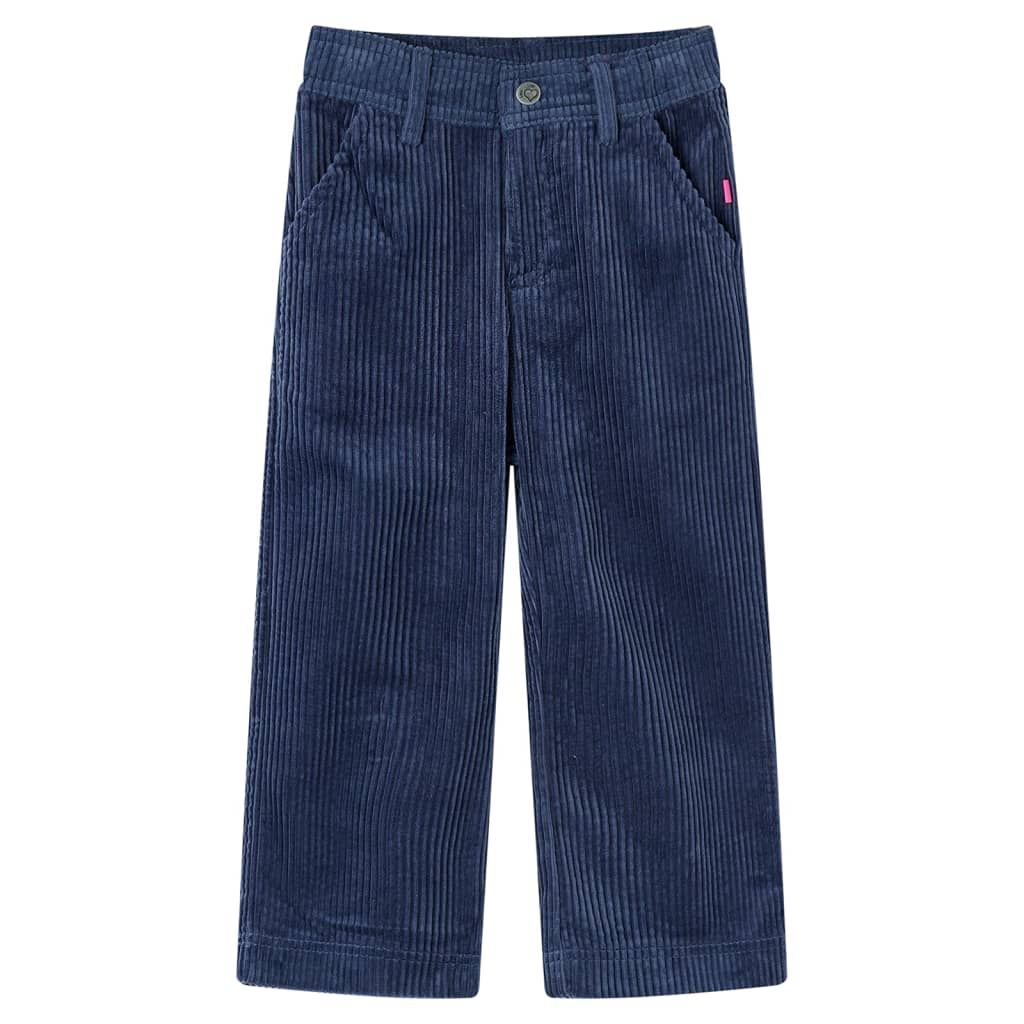 Vidaxl Kinderbroek 92 Rib Velvet Navy Blue
