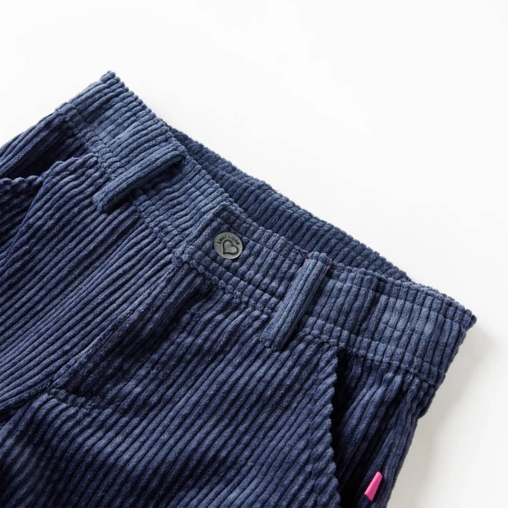 Vidaxl Kinderbroek 92 Rib Velvet Navy Blue