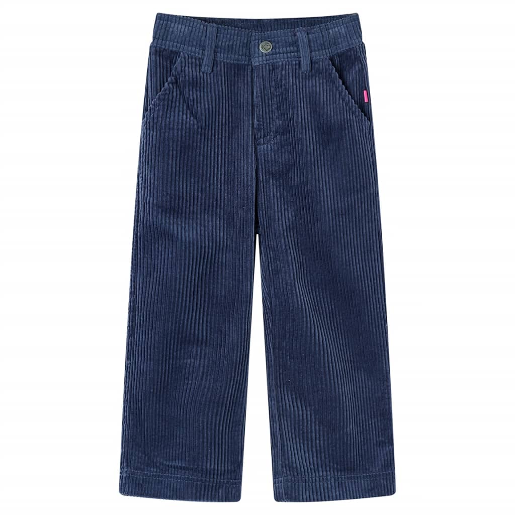 Vidaxl Kinderbroek 116 Rib Velvet Navy Blue