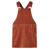 Vidaxl Children's garden dress 128 rib velvet cognac -colored
