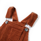 Vidaxl Children's garden dress 128 rib velvet cognac -colored