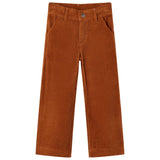 Vidaxl Kinderbroek 128 RIB žametno kognak obarvano