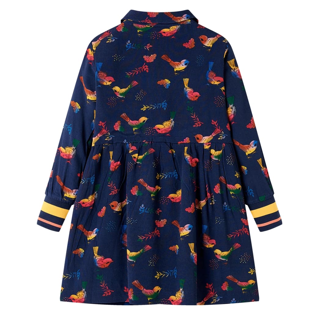 Vidaxl children's dress with long sleeves 116 navy blue