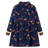 Vidaxl children's dress with long sleeves 128 navy blue