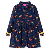 Vidaxl children's dress with long sleeves 140 navy blue