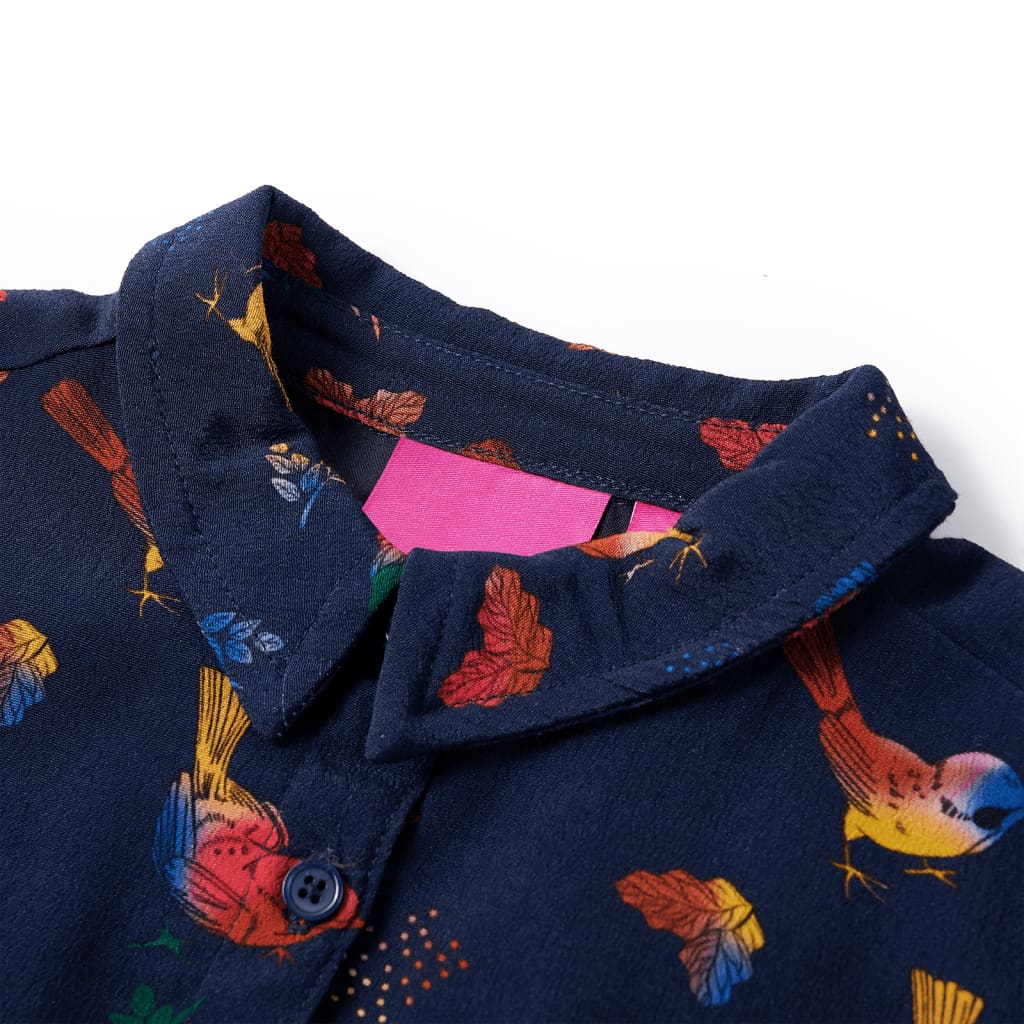 Vidaxl children's dress with long sleeves 140 navy blue
