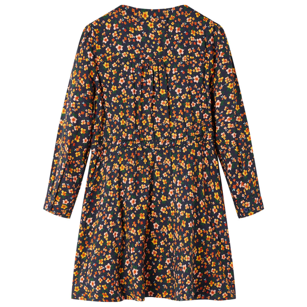 Vidaxl children's dress with long sleeves 92 navy blue