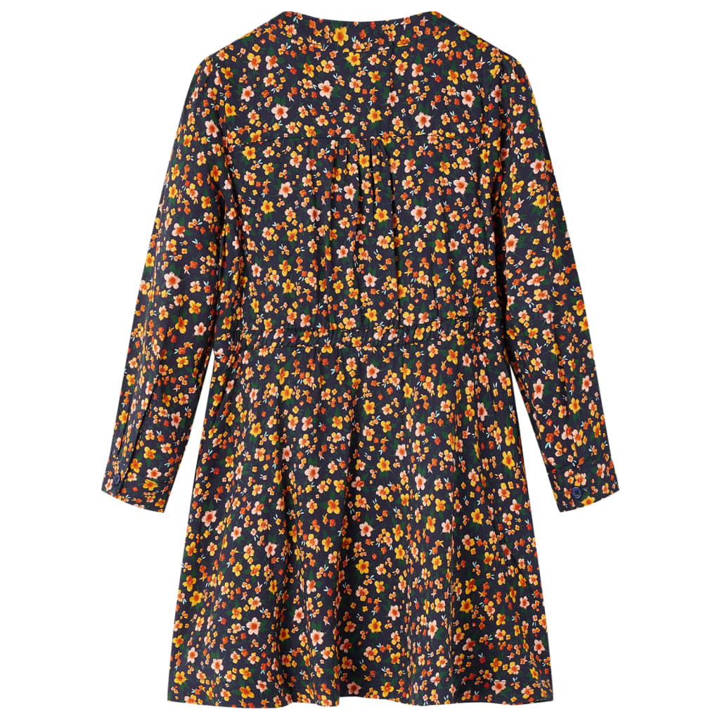 Vidaxl children's dress with long sleeves 116 navy blue