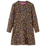 Vidaxl children's dress with long sleeves 128 navy blue