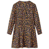 Vidaxl children's dress with long sleeves 128 navy blue