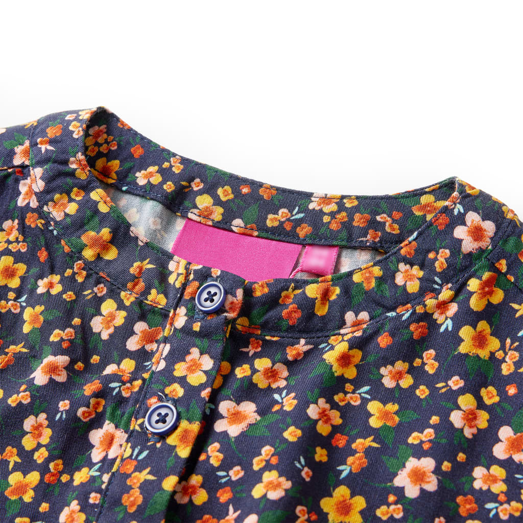Vidaxl children's dress with long sleeves 128 navy blue