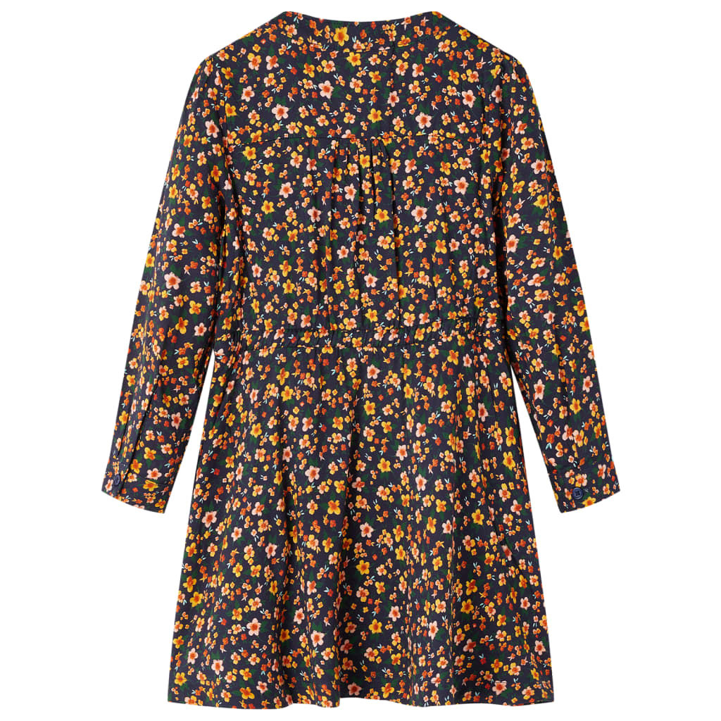 Vidaxl children's dress with long sleeves 140 navy blue