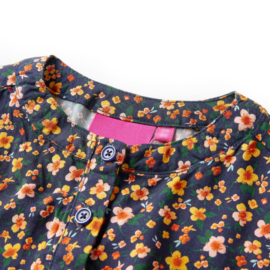 Vidaxl children's dress with long sleeves 140 navy blue