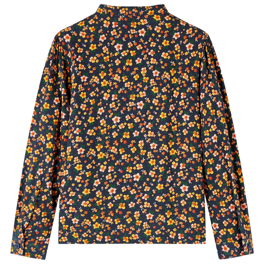 Vidaxl Children's shirt with band collar 104 Navy blue