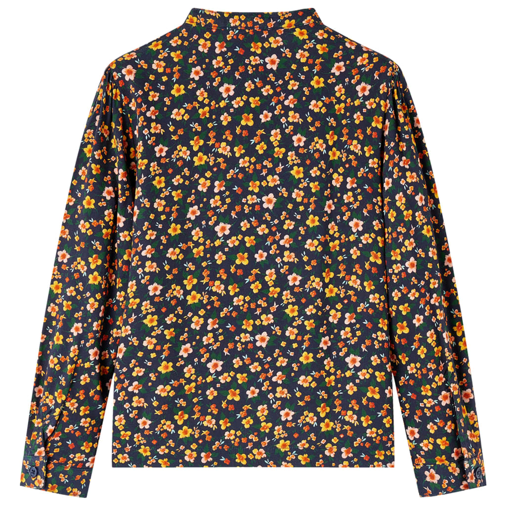 Vidaxl Children's shirt with band collar 116 Navy blue