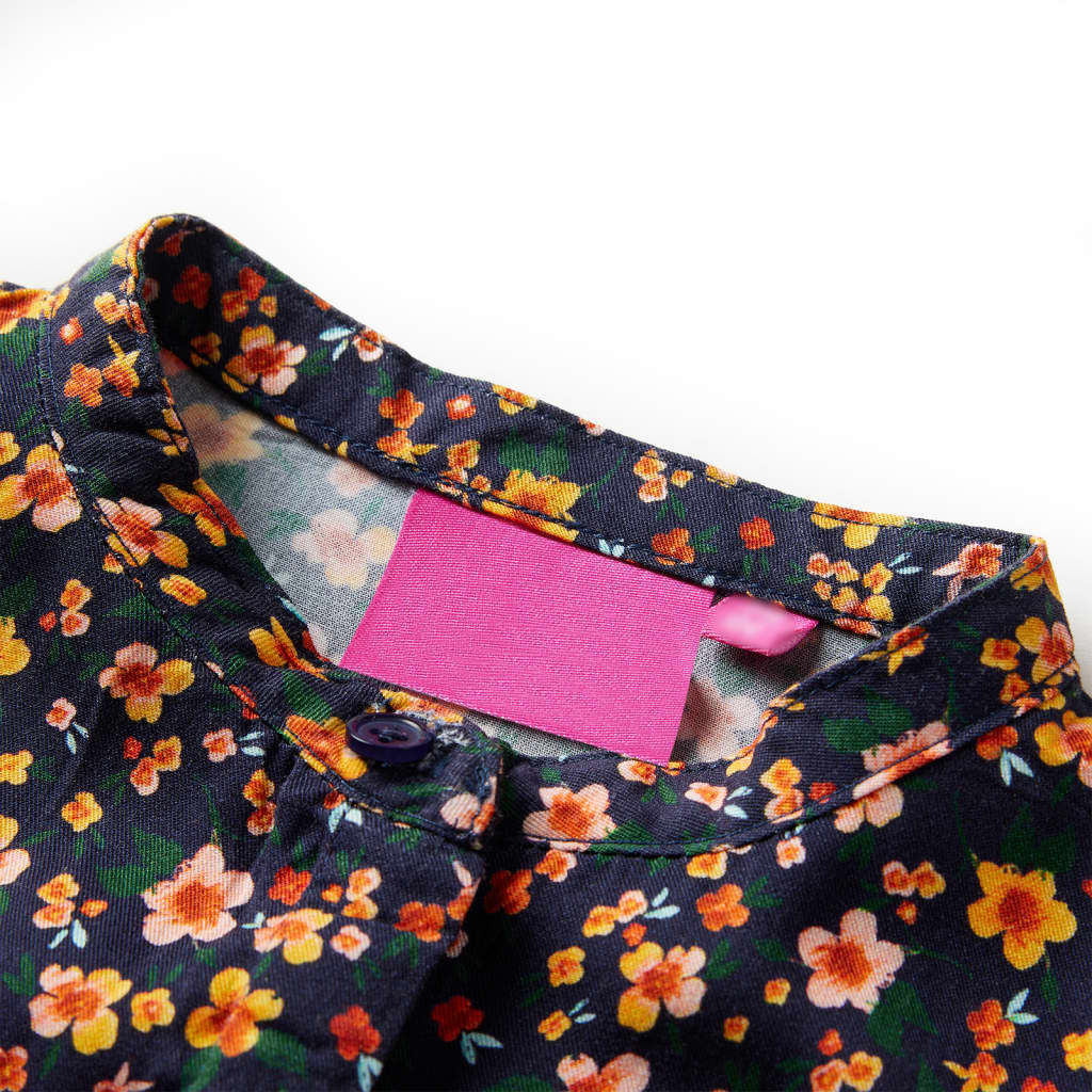 Vidaxl Children's shirt with band collar 116 Navy blue